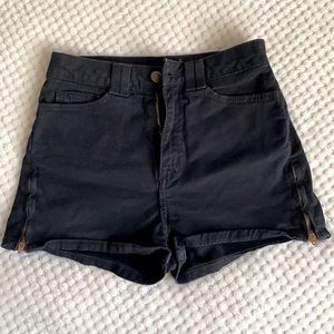 High-waisted American Apparel black shorts